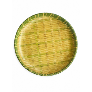 Melamine Waves Rattan Round Tray